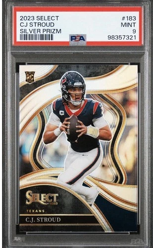 2023 Panini Select Club Level C.J. Stroud #289 Silver Prizm Rookie PSA 9 Texans