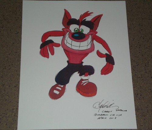 Crash Bandicoot - Signed Autograph Print - Playstation PS1 PS2 PS3 - Collect