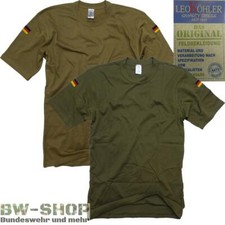 ORIGINAL BUNDESWEHR T-SHIRT TROPEN LEO K&Ouml;HLER OLIV & BRAUN BW UNTERHEMD + FLAGGE