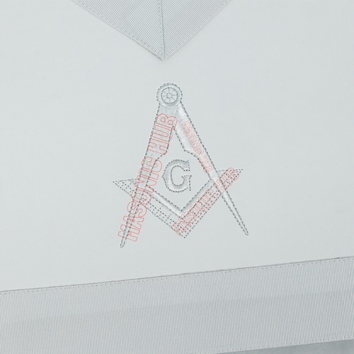 Master Mason Blue Lodge Schürze - maschinengestickt mit Kompass und Quadrat - Bild 2 von 5