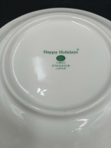 2 Nikko Happy Holidays Saucers Christmas Tree Holly, 6” Retired - Picture 7 of 7