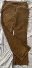 Vtg Ruff Hewn Women  s Suede Leather Pants Braided Detail Sz 10 Cowgirl Western
