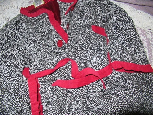 euc Penelope Mack cord leopard print belted coat girls 6X free ship USA - Picture 2 of 2