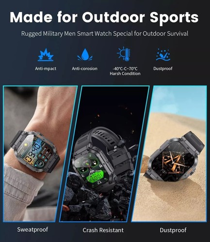 Smartwatch uomo donna con funzione telefono orologio da polso per iPhone Samsung Huawei - Foto 7 di 7