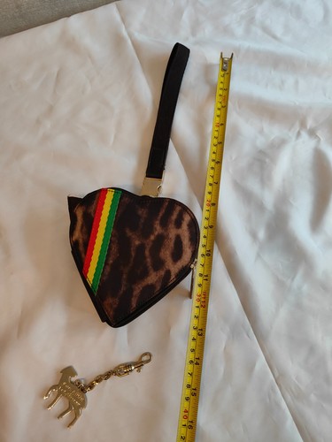 LeSportsac L.A.M.B Gwen Stefani Leopard Wristlet Heart Rasta Pouch Clutch - Picture 7 of 10