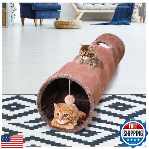 ZENFUN 51"x 12" Collasiple Cat Play Tunnel, Cats Tubes and Tunnels, Cat Folda