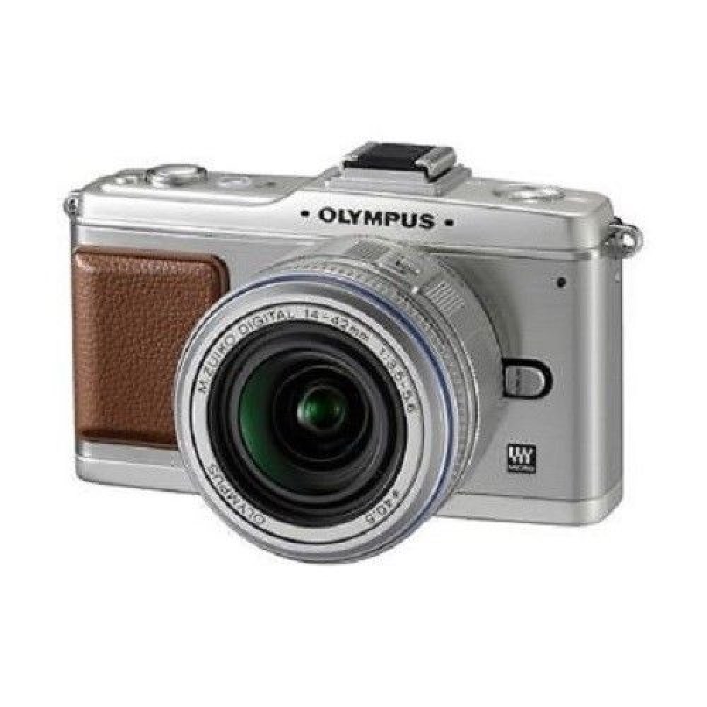 OLYMPUS (NO.E-P2) カメラ USED Olympus E-P2 12.3MP with 14-42mm Silver Excellent FREE