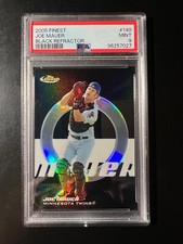 2005 Finest Refractors Black #140 Joe Mauer #'d 33/99 PSA 9 MINT Twins POP 2