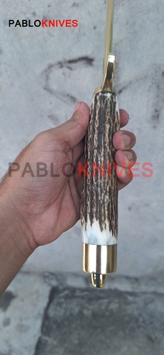 Cuchillo Bowie Premium Forjado a Mano J2 Acero Caza Raro Ciervo Asta Mango Cuchillo - Imagen 8 de 11