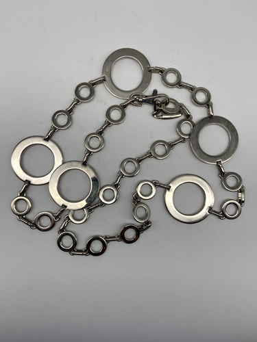 Boutique Belt Pink Silver Open Circles Round Women’s Girls 40" Adjustable - Picture 10 of 15
