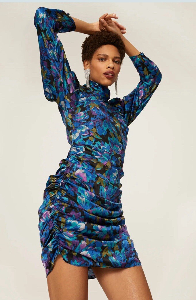 Ronny Kobo Annika Abstract Silk Blend Mini Dress | eBay