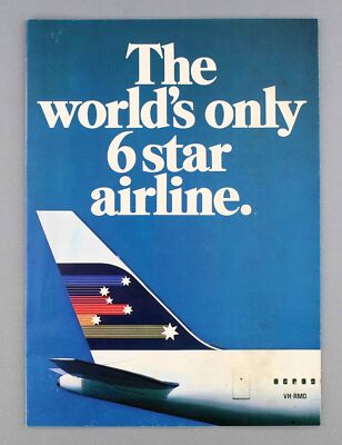 ANSETT AIRLINES VINTAGE AIRLINE PROSPEKT ROUTENKARTE BOEING 727 767