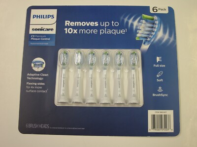Philips Sonicare HX9046/71 C3 Premium Plaque Control 6 Replacement Brush Heads