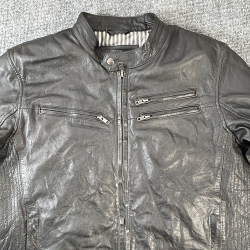 Chaqueta de Cuero Milwaukee Para Hombre Talla L Grande Negra Forrada Pesada Motocicleta Bicicleta - Imagen 9 de 16