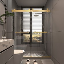 56-60" x76" Double Sliding Shower Door 3/8 in 10mm Thick SGCC Tempered glass