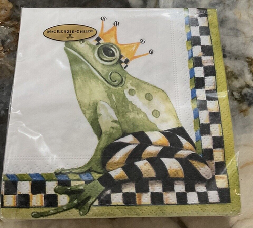 As Is MacKenzie- Childs Sterling Check Fergal Frog Exclusive