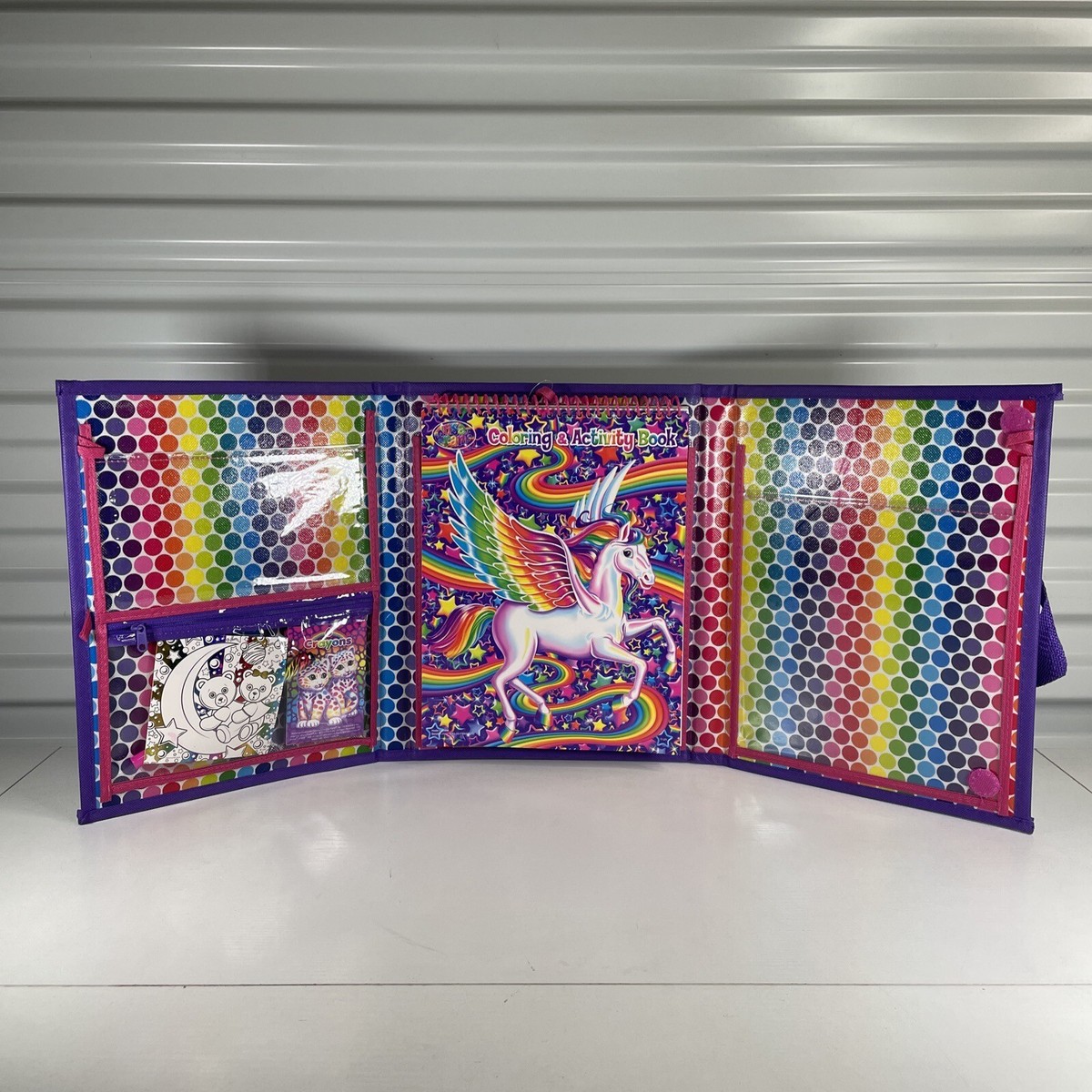 Lisa Frank TIKANNI HUSKY Trifold Portfolio Storage Case Folder
