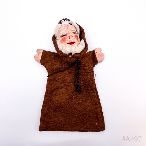 Vintage Handpuppe Mönch für Kasperletheater, Handspielpuppe (19 x 31 cm) - Picture 2 of 13