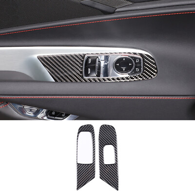 Carbon fiber Door window Switch Panel Trim Cover Fit für Corvette C8 2020-2023