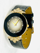 Croton Ballroom Quartz Crystal Accented Brown Leather Strap Women's Watch
