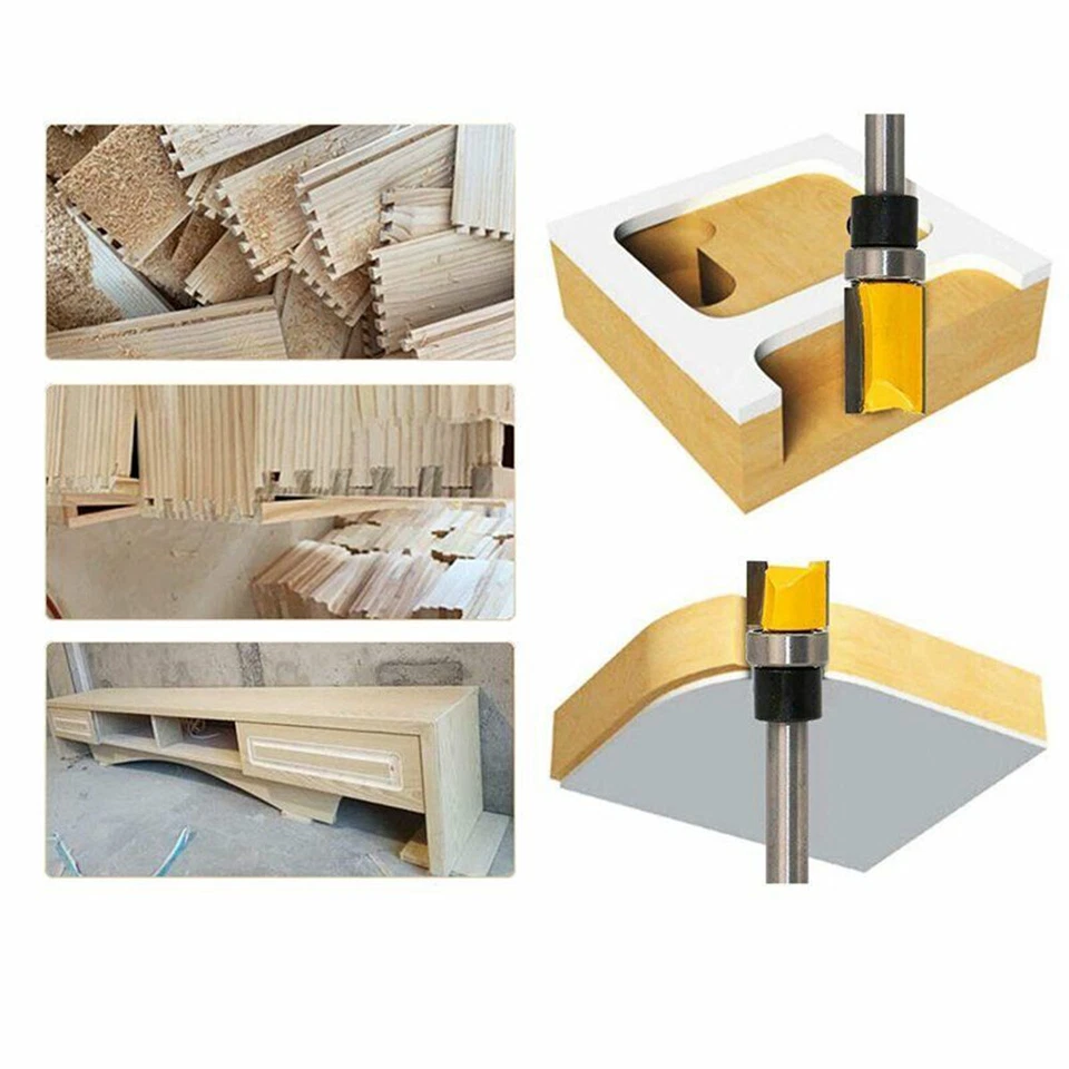 4 Stk 8mm Schaft Nutenfräser Oberfräse Bündigfräser Schaftfräser Holzfräser SET - Bild 2 von 4