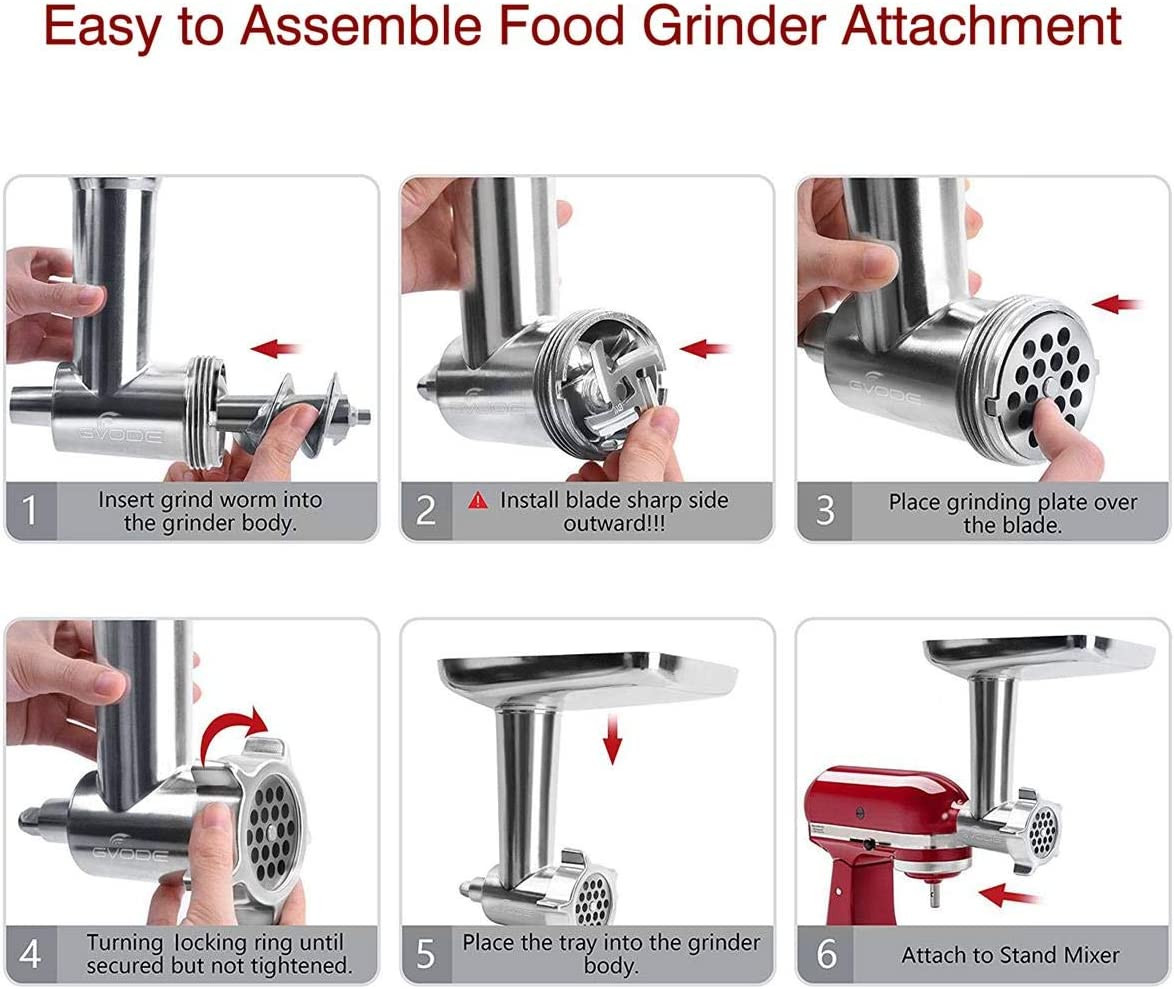 Accessorio Tritacarne per Kitchenaid Robot Da Cucina Con 3 Corni per Salsicce foto 6