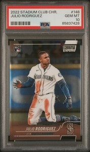 JULIO RODRIGUEZ PSA 10 2022 Topps Stadium Club Chrome ROOKIE RC #148 Mariners