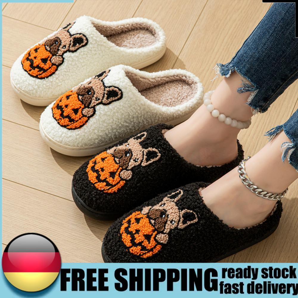 APL Halloween Pantofole Termiche Zucca Comode Pantofole per Cuccioli Fuzzy per Inverno