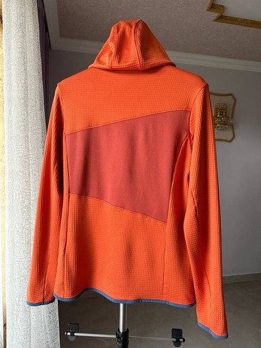 ORTOVOX MERINO INSIDE FLEECE ORANGE HOODED JACKET WOOL FULL ZIP MENS SIZE XL TOP - Picture 10 of 17