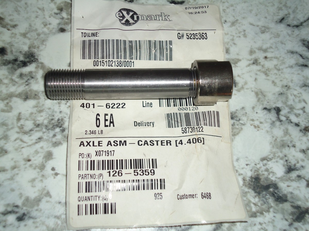 ONE NEW Genuine Exmark 126-5359 Caster Axle Lazer Z Vantage Turf
