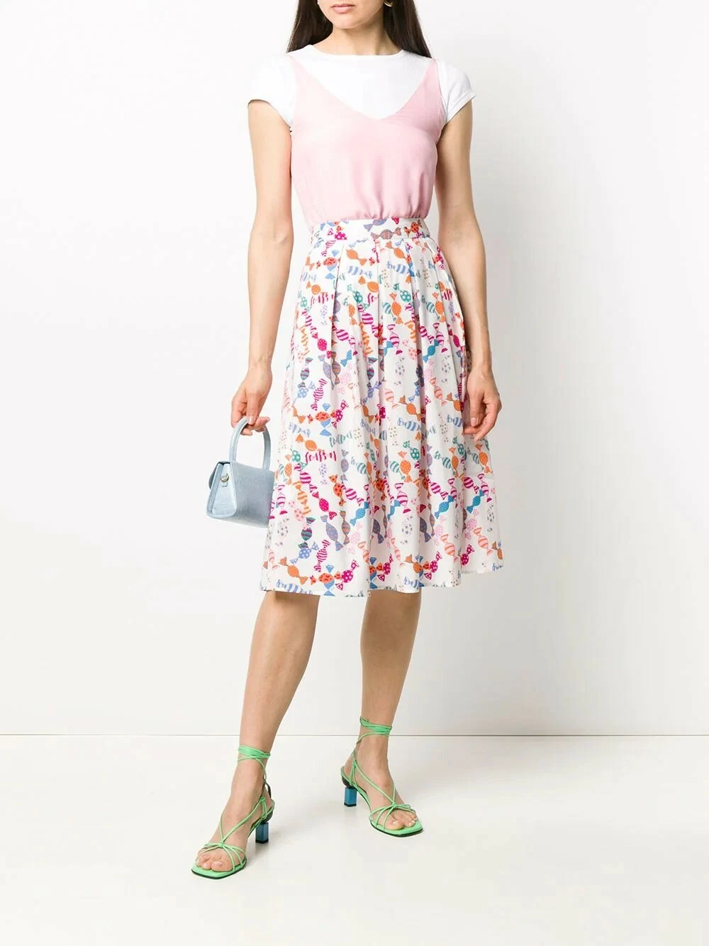 HVN Candy Print Pleated Skirt Size: 4US / 8AUS / Small