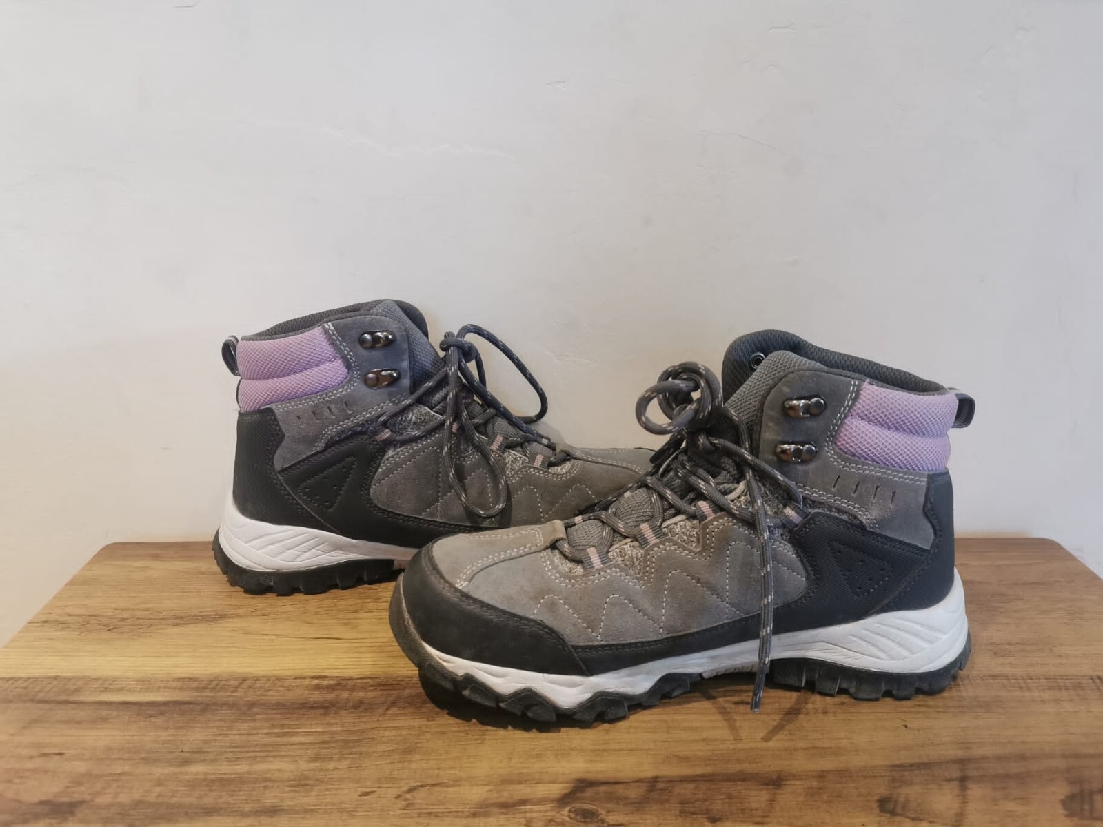 Crane Women Ladies Grey Lace Up Hiking Ankle Boots Shoes UK 6 EUR 39 BT280 image 4