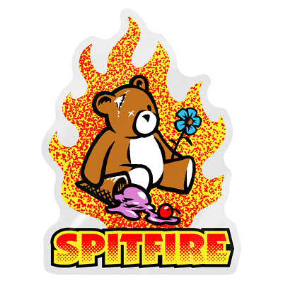 Spitfire Wheels Skateboard Sticker Lil Beatdowns Yellow 5'' x 3.75''