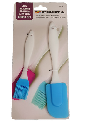 2 x Silikon Gebäck Pinsel und Schaber Glätter für Backen Kuchen Werkzeug Spatel
