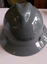 MSA V-Gard Full Brim TRICAN Hard Hat - Fas-Trac Suspension - Gray