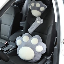 Car Plush Headrest Cute Cats Paw Car Neck Pillow Pillow Car Interior Womens