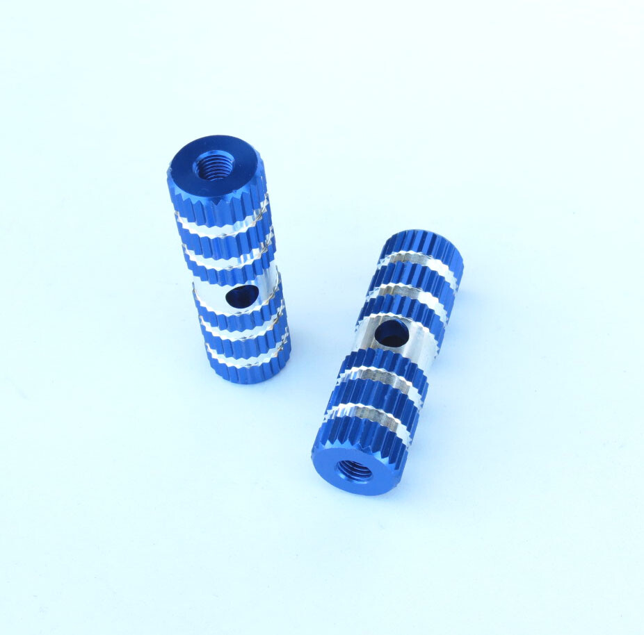 Small Tough Aluminum Foot BMX Bike Pegs   Blue 2PC 