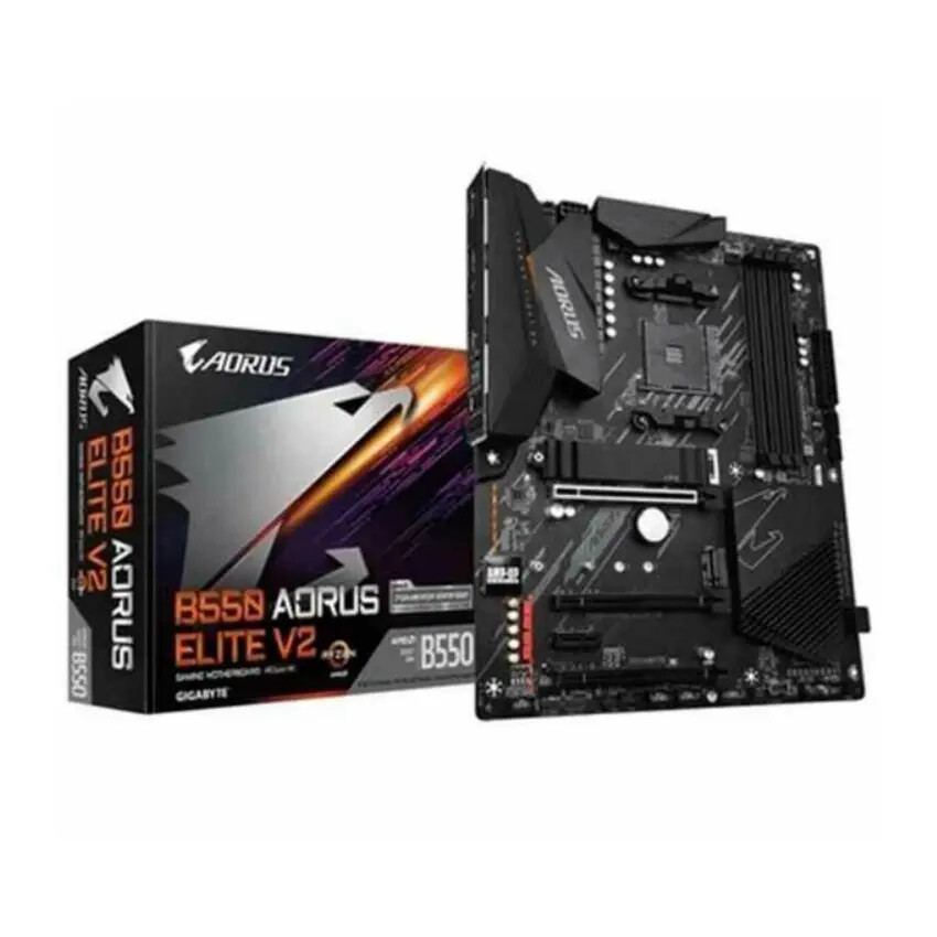 Carte mère B550 AORUS Elite V2 Gigabyte AM4 ATX avec dissipateur thermique pour PC