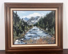 Original Signed Oil Painting on Canvas Framed 27" x 23" Artist D Flagel Michigan