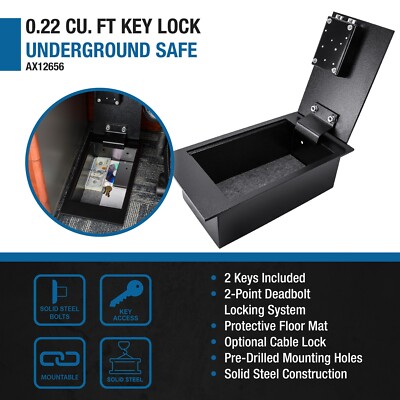 Barska AX12656 Steel Plate Underground Hidden Floor Safe Box Gun Money Jewelry