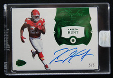 2017 Flawless Rookie Gem Signatures Emerald Kareem Hunt Rare RC Auto # 5/5