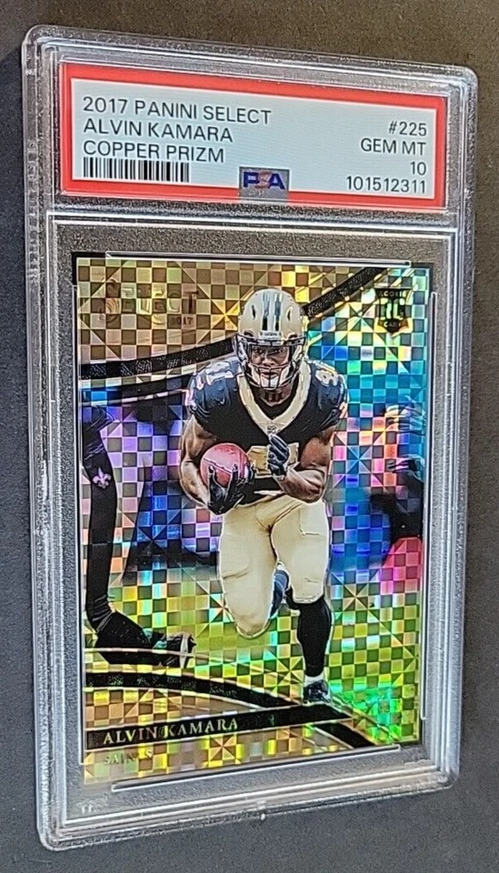 Alvin Kamara 2017 Select Copper Field Level Prizm RC #29/75 Rookie #225 PSA 10  - Image 4 of 4