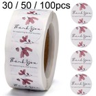 <!--F#f_0-->Business Thank You Floral Design Self Adhesive Sticker Labels 25mm Select Qty<!--F/-->