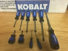 NEW KOBALT SCREWDRIVER PHILLIPS SLOTTED BLACK OXIDE MAGNETIC TIP YOUR CHOICE 