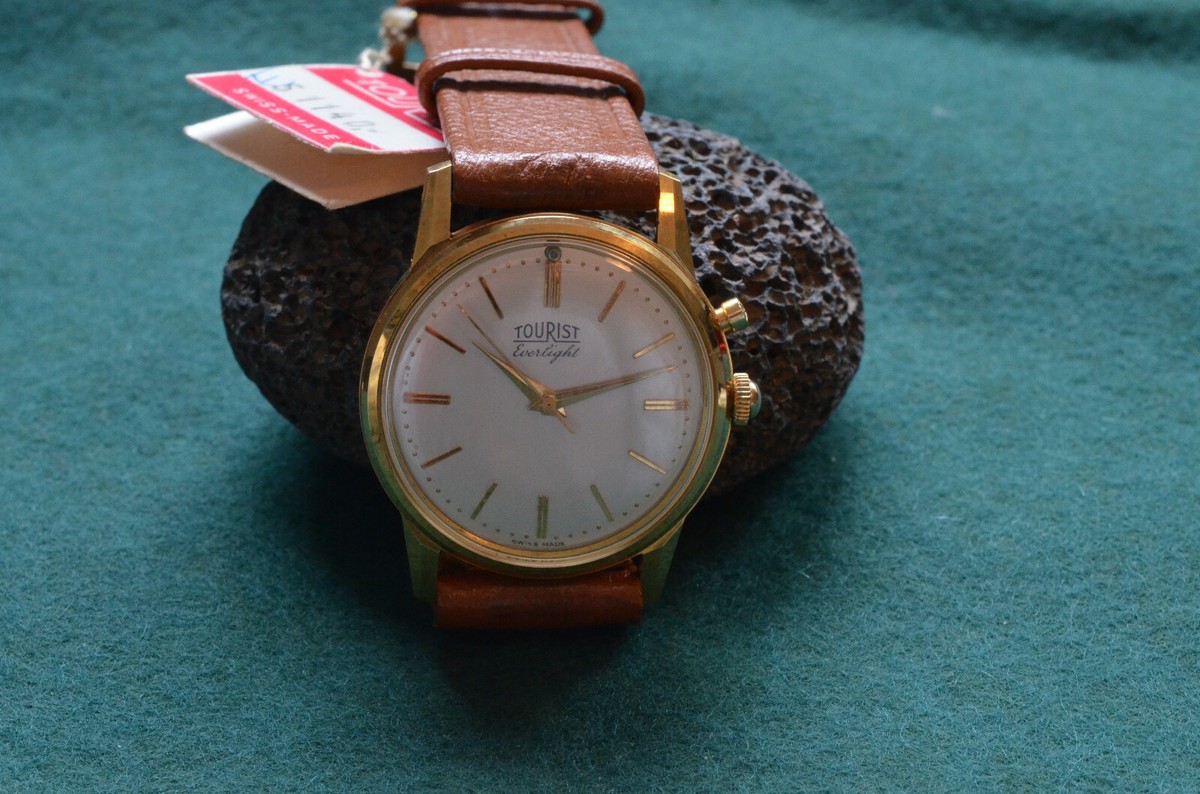 TOURIST EVERLIGHT HERREN-ARMBANDUHR UNGETRAGEN NOS SEHR RAR