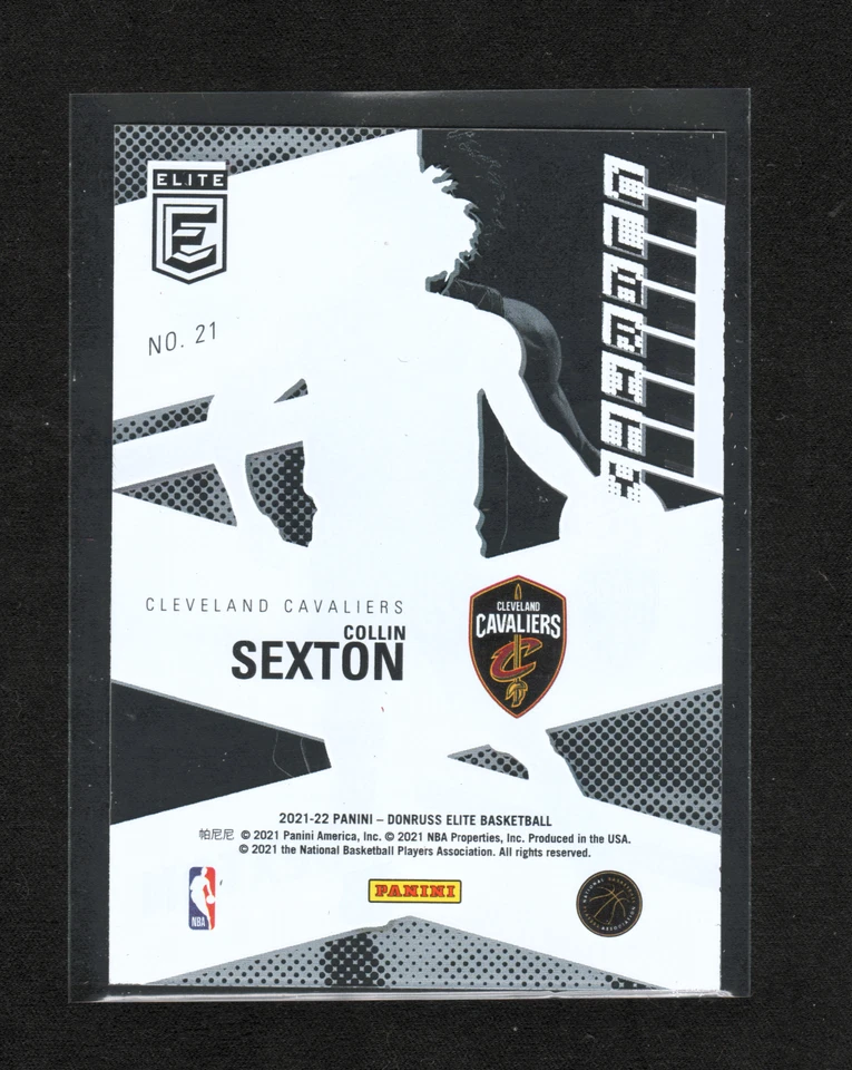 Collin Sexton 2021-22 Donruss Elite Clarity Acetate Clear Cleveland Cavaliers - Image 2 of 2