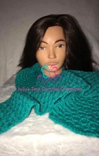 Imitation Designer Crocheted Scarf Green Unisex Winter Accessories Cold Weather