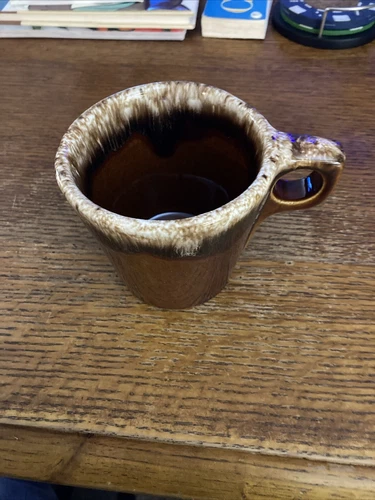 Vintage Hull Oven Proof USA Brown Drip Coffee Mug