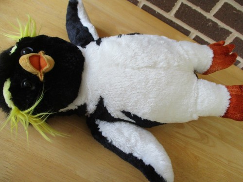 Build-a-Bear Penguin Surf's Up 17" Peluche Negro/Blanco-Amarillo Piel Cejas - Imagen 4 de 6