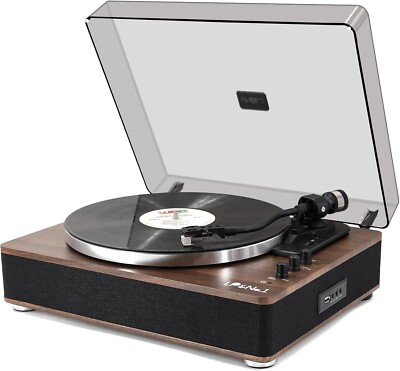 LP&No.1 Vinyl Record Player with Built-in Speakers,Vinyl Turntable with Magnetic